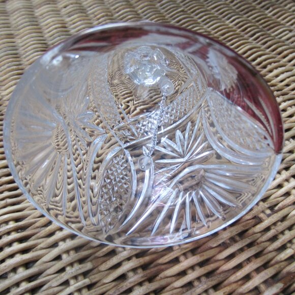 Vintage HOFBAUER Lead Cut Crystal 7.25” Bell Ruby Red Flower/RARE FIND - Picture 3 of 3